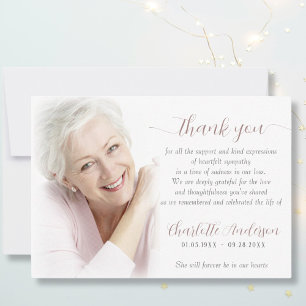 Sympathy Custom Photo Funeral Thank You Card