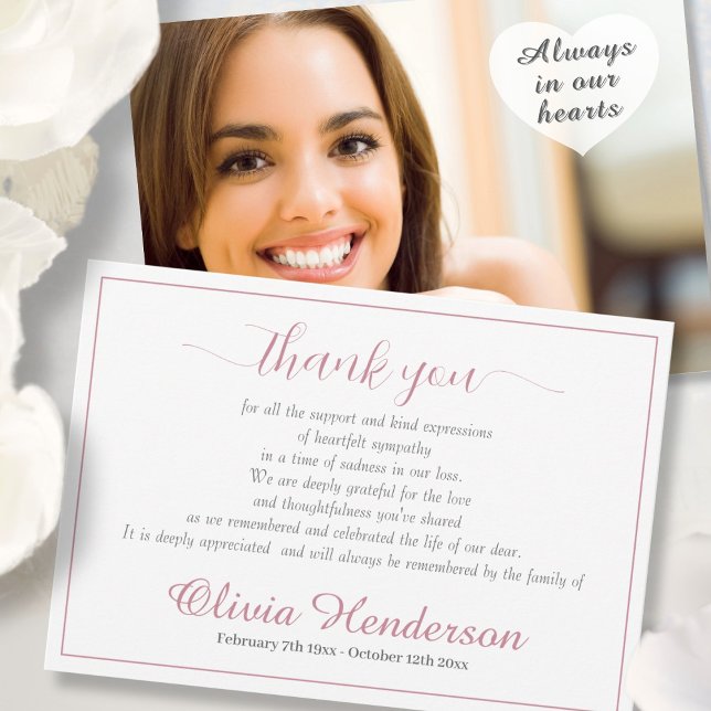 Sympathy Custom Photo Funeral  Thank You Card (Creator Uploaded)