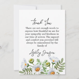 Sympathy Daisy Photo Thank You Card