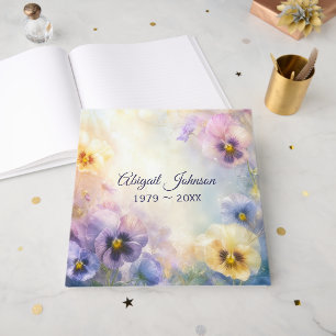 Sympathy Dreamy Pansy Abstract Guest Book
