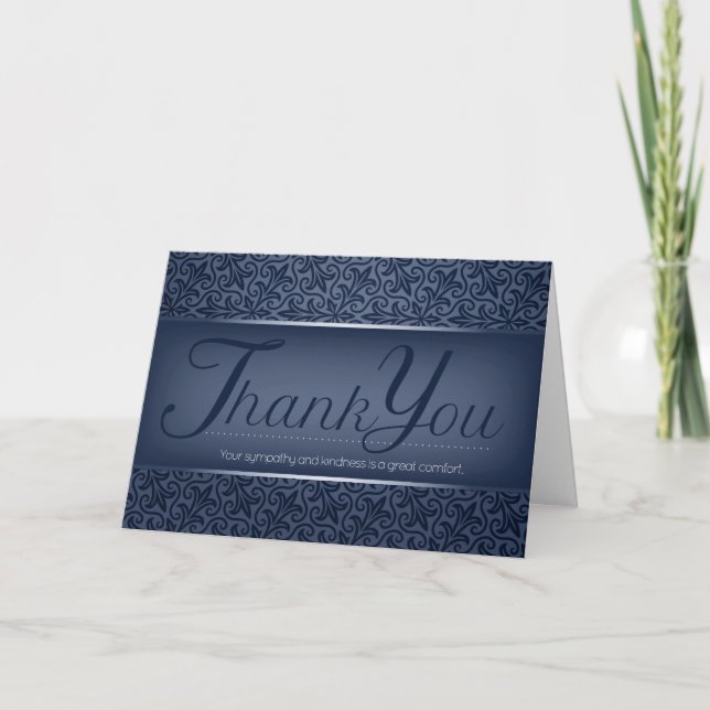 Sympathy Elegant Styling in Deep Shades Thank You Card (Front)