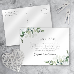 Sympathy Eucalyptus Funeral Thank You Card