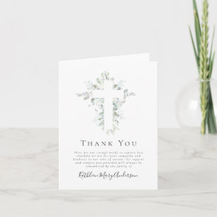 Sympathy Eucalyptus Funeral Thank You Note Card