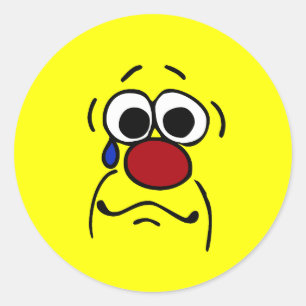 Sympathy Face Grumpey Classic Round Sticker