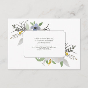 Sympathy Floral Thank You Notecard