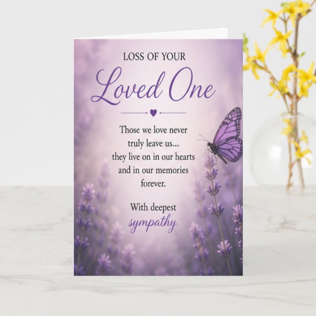 Sympathy for Loss of a Loved One Card (Yellow Flower)