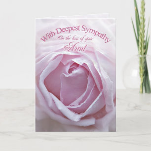 Sympathy for loss of Aunt, a pink rose Card