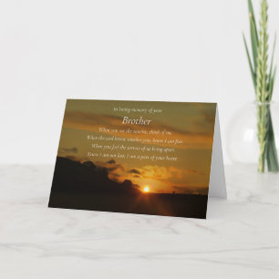 Sympathy for Loss of Brother Spiritual Poem Card