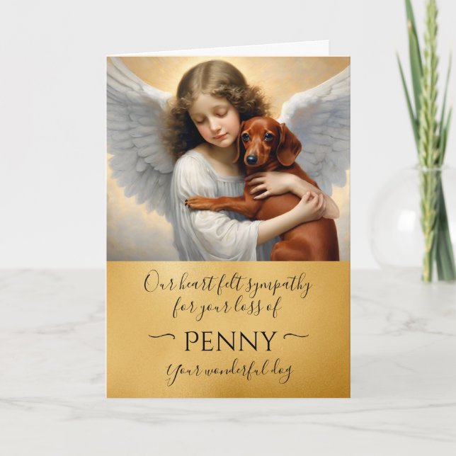 Sympathy for Loss of Dachshund Angel  Card (Front)