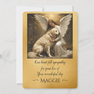 Sympathy for Loss of Golden Retriever Angel Art  Invitation