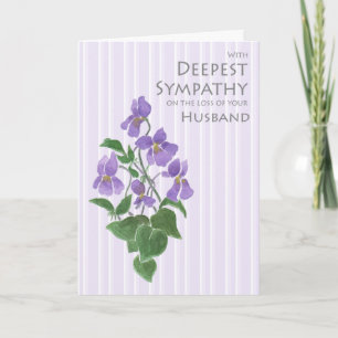 Sympathy for Loss of Husband with Violets Card