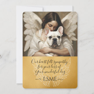 Sympathy for Loss White French Bulldog Angel Art 