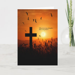 Sympathy for the Loss of a Loved One Sunset Cross Card