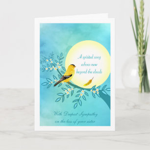 Sympathy for the Loss of Sister, Goldfinch Bird Card