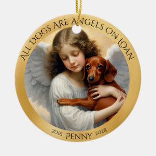 Sympathy For the Loss Of Your Dachshund Round  Ceramic Tree Decoration