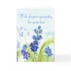 Sympathy For Your Loss Blue Watercolor Flowers