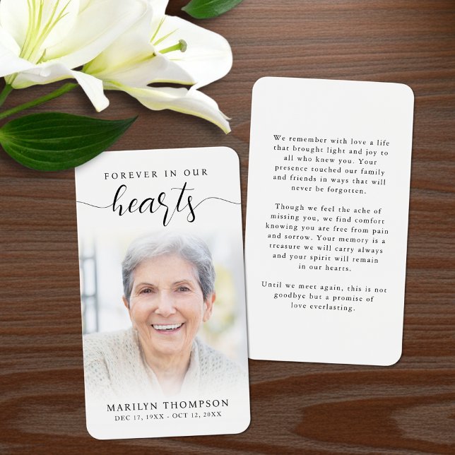 Sympathy Forever In Our Hearts Photo Prayer Card (Creator Uploaded)