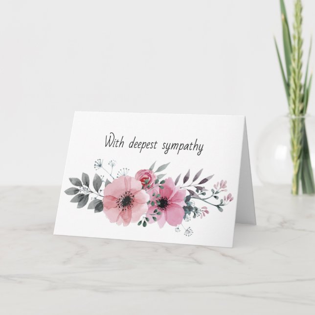 Sympathy funeral flower customisable card (Front)