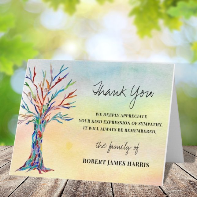 Sympathy Funeral Memorial Thank You Card (Creator Uploaded)