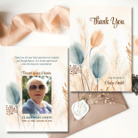 Sympathy Funeral Pampas Grass Beige Blue PHOTO