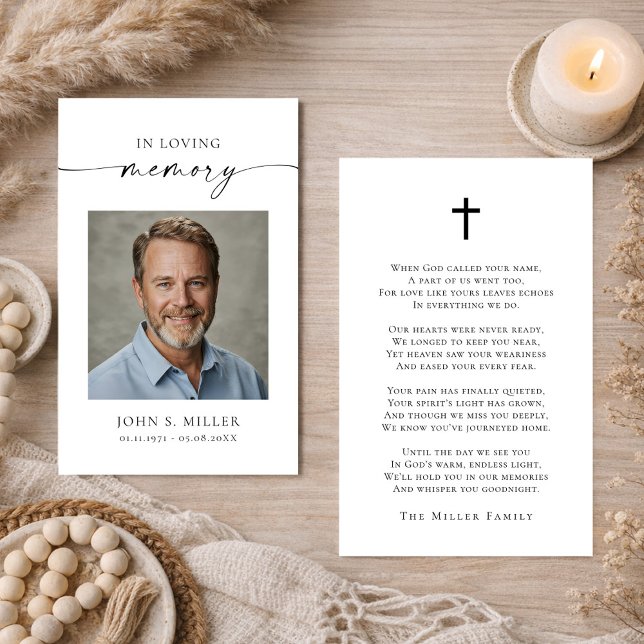 Sympathy Funeral Photo Memorial Prayer Card (Creator Uploaded)