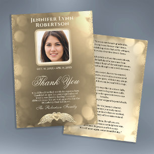 Sympathy Funeral Photo THANK YOU with Heart