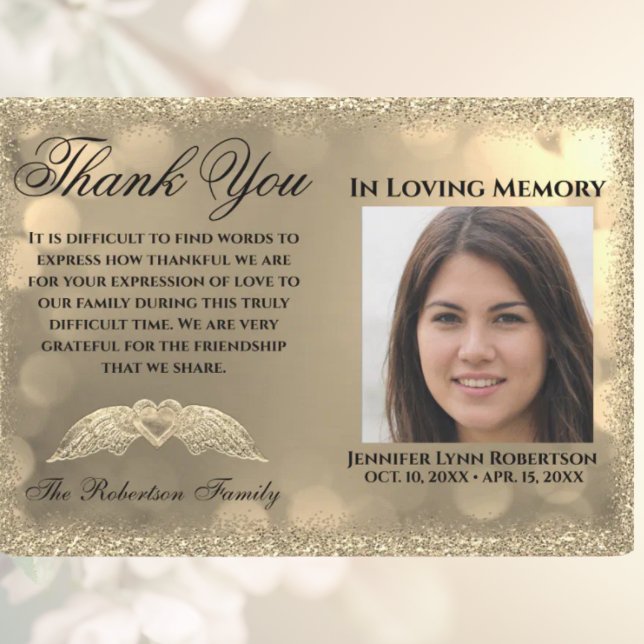 Sympathy Funeral Photo THANK YOU with Heart (Creator Uploaded)