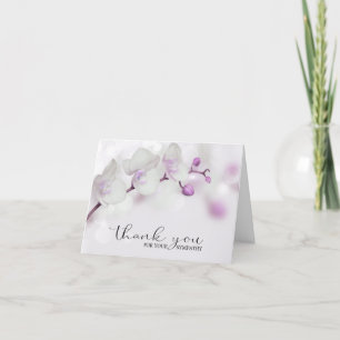 Sympathy Funeral Purple Orchids THANK YOU Card