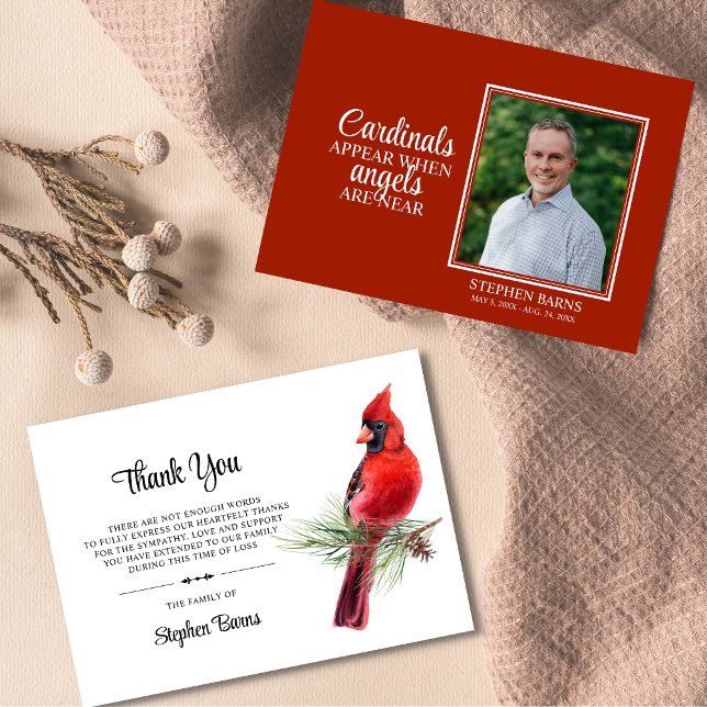 Sympathy Funeral THANK YOU Cardinal Bird | PHOTO (Creator Uploaded)