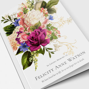 Sympathy Funeral Thank You Cards Floral Bouquet