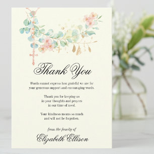 Sympathy Funeral Thank You Religious Card