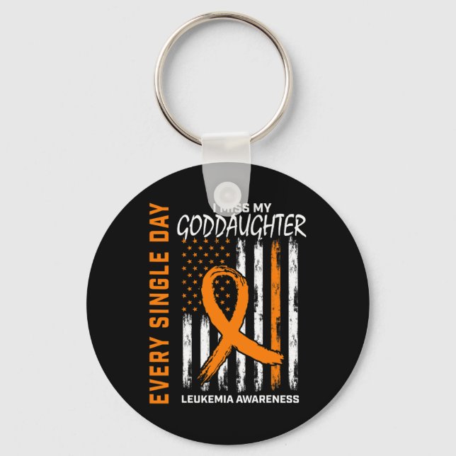 Sympathy Gifts Loss of Goddaughter Leukaemia Aware Key Ring (Front)