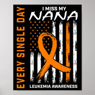 Sympathy Gifts Loss of Nana Orange Leukaemia Aware Poster