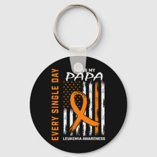 Sympathy Gifts Loss of Papa Orange Leukaemia Aware Key Ring