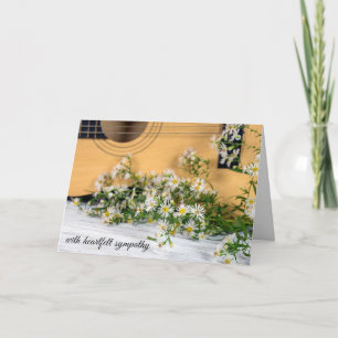 Sympathy Guitar with Aster Wildflowers Card