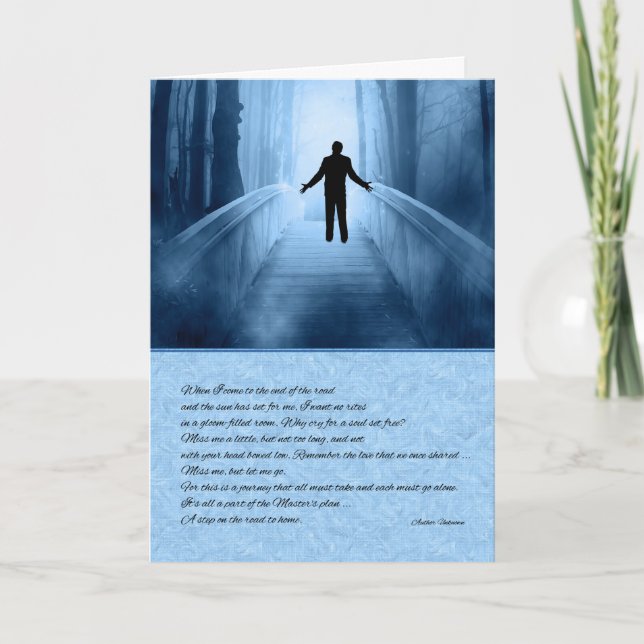 Sympathy Heavenly Bridge Male Silhouette in Blue Card (Front)