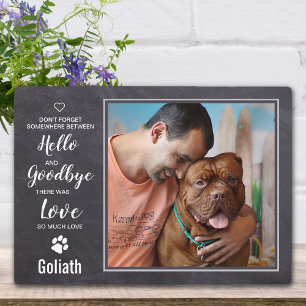 Sympathy Hello Goodbye Quote Pet Memorial Plaque