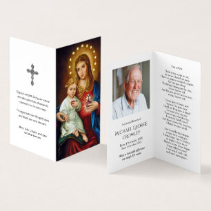 Sympathy Holy Cards   Immaculate Heart Mary