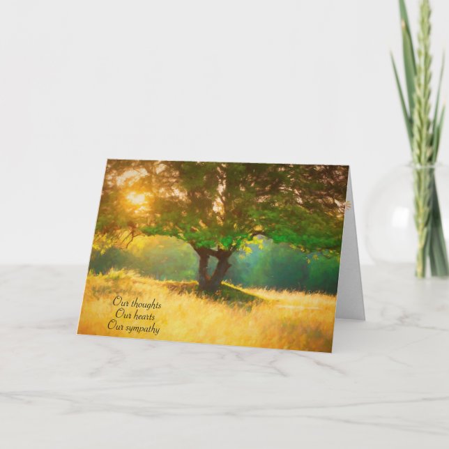 sympathy impressionistic tree in golden sunlight card (Front)