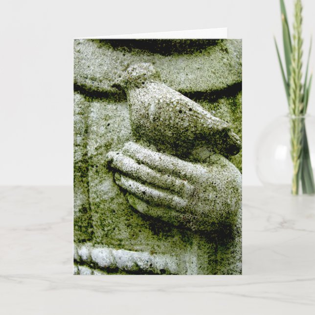 Sympathy in Irish Gaelic Bird in Hand Card (Front)