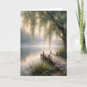Sympathy Lake Dock with Willow Tree Card