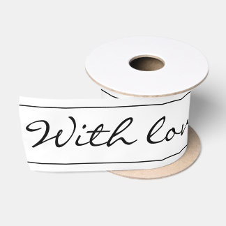 Sympathy loss elegant lettering memorial white satin ribbon