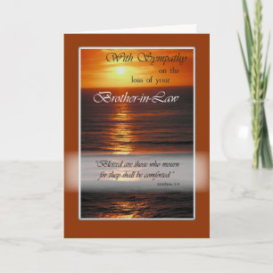 Sympathy Loss of Brother-in-Law, Sunset Over Ocean Card