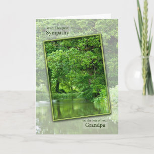 Sympathy loss of grandpa tranquil river scene card