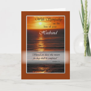 Sympathy Loss of Husband, Sunset Over Ocean Card
