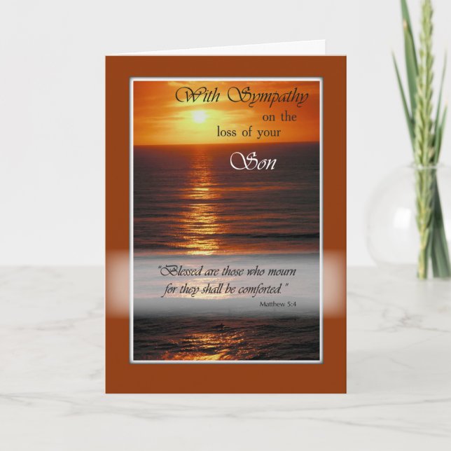 Sympathy Loss of Son, Sunset Over Ocean Card (Front)