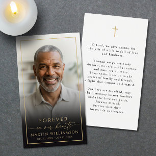 Sympathy Memorial Cross Photo Prayer Card