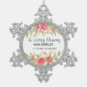 Sympathy Memorial In Loving Memory [customise] Snowflake Pewter Christmas Ornament