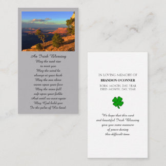 Sympathy Memorial Photo Prayer Card