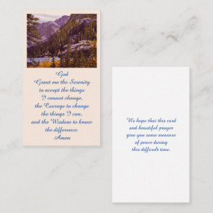 Sympathy Memorial Picture Remembrance Card